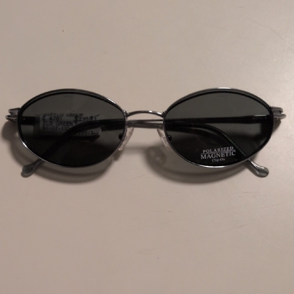 Safilo Sleek Oval Prescription Eyeglasses With Clip On Sunglasses - Silver Frame